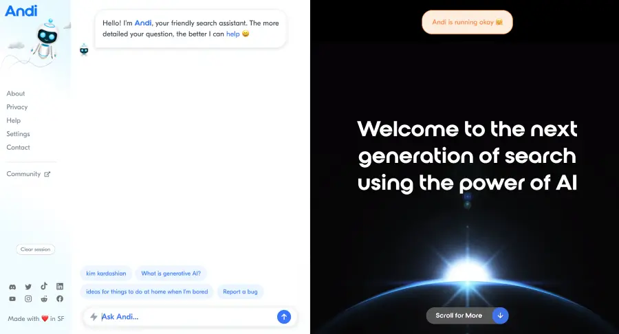 Andi AI Search Engine