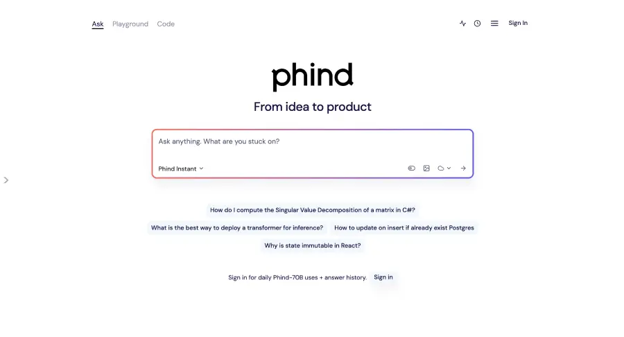 Phind AI Search Engine